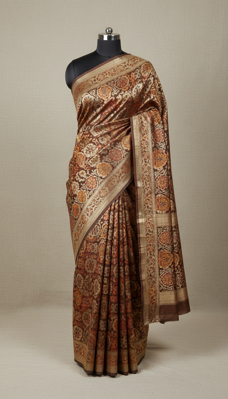 Silk Saree With Woven Borders